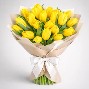 Лучик солнца - букет из желтых тюльпанов
