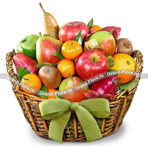 Оформление корзины с фруктами